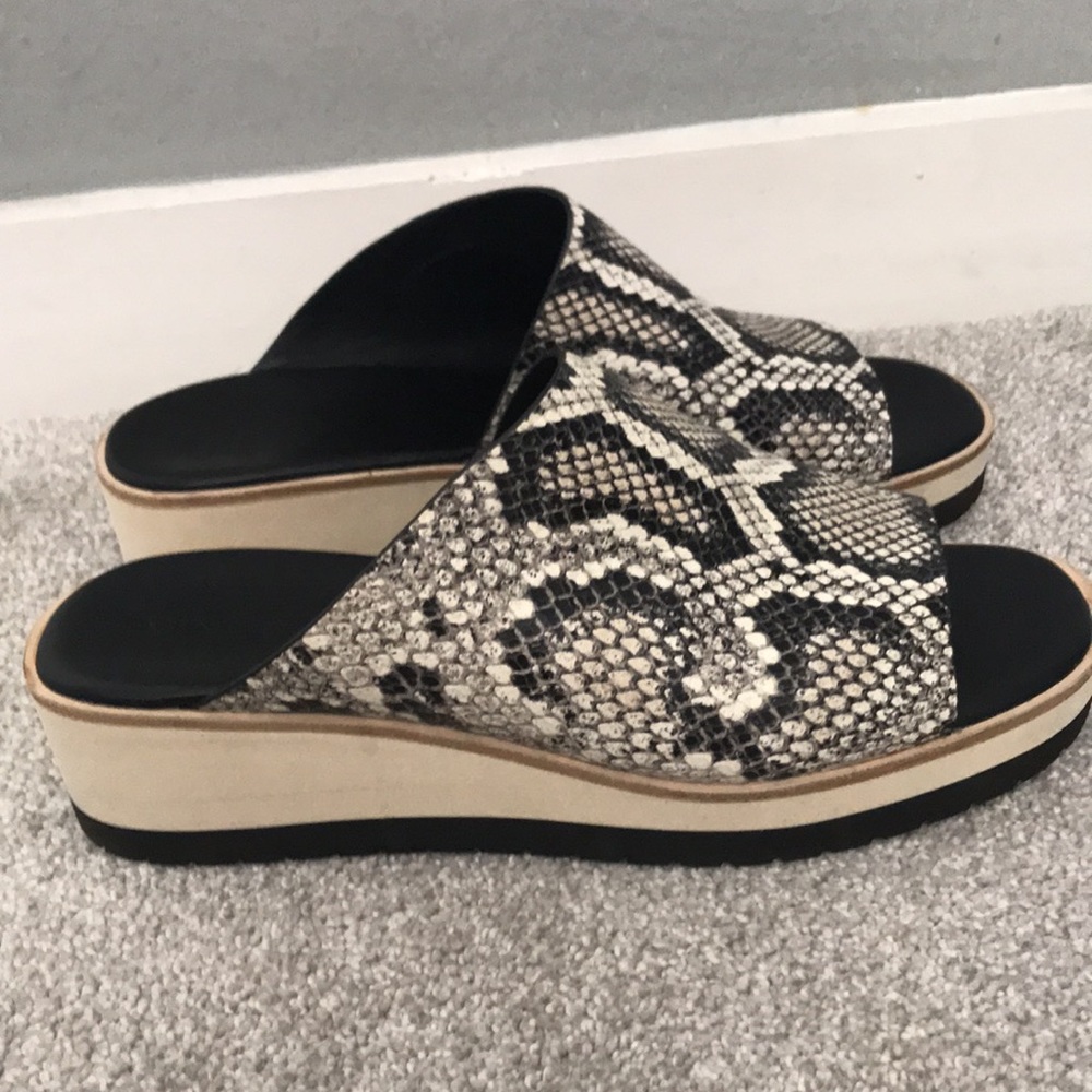 NWT Vince Snakeskin Mules